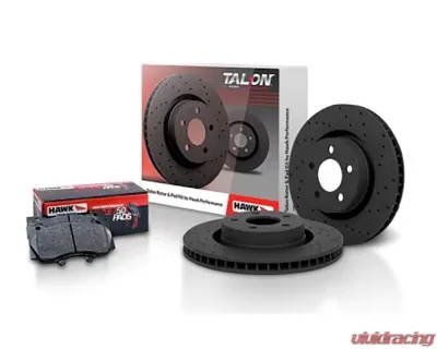 Hawk Performance Drilled and Slotted Front Brake Rotor Set w/ HPS 5.0 Front Brake Pads Audi TT | Golf | Jetta 2000-2006 - HKC4775.272BA