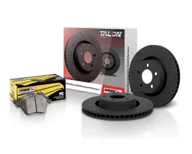 Hawk Performance Front Discs Drilled and Slotted Rear Brake 285mm Rotor Set w/ Ceramic Street Rear Brake Pads Saab 9-3 Sport Sedan 2005-2011