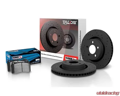 Hawk Performance Drilled and Slotted Front Brake Rotor Set w/ HPS Street Brake Pads Infiniti Q45 1997-2001 - HKC5275.326F