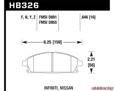 Hawk Performance Drilled and Slotted Front Brake Rotor Set w/ HPS Street Brake Pads Infiniti Q45 1997-2001 - HKC5275.326F