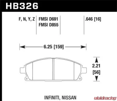 Hawk Performance Drilled and Slotted Front Brake Rotor Set w/ Ceramic Street Brake Pads Infiniti Q45 1997-2001 - HKC5275.326Z