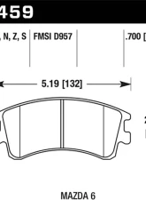 Hawk Performance Drilled and Slotted Front Brake Rotor Set w/ Ceramic Street Brake Pads Mazda 6 2003-2005                                     - HKC5367.459Z - Image 3
