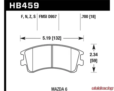 Hawk Performance Drilled and Slotted Front Brake Rotor Set w/ Ceramic Street Brake Pads Mazda 6 2003-2005 - HKC5367.459Z