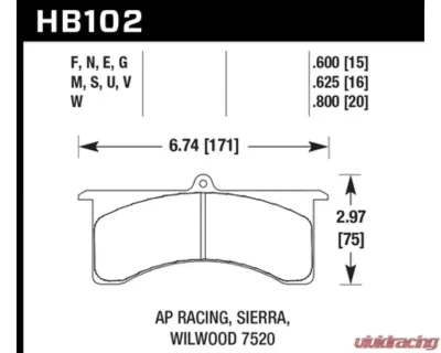 Hawk Performance HPS - HB102F.800
