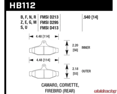 Hawk Performance HPS Rear - HB112F.540