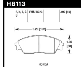 Hawk Performance Blue 9012 Honda Front 1.6L 4-Cyl