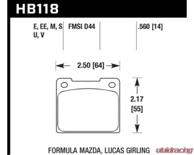 Hawk Performance DTC-70 Porsche 993 Targa Front 1996 - HB118U.560