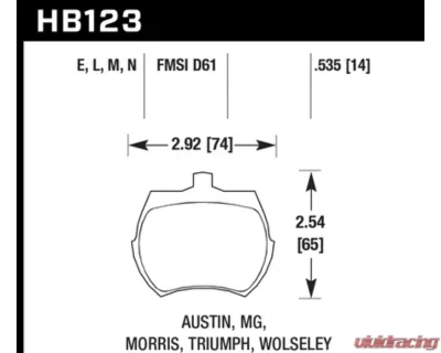 Hawk Performance HP Plus MG Midget Front 1966-1979 - HB123N.535