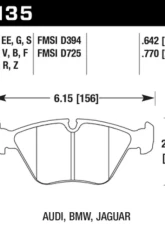 Hawk 1997 BMW E36 M3 Blue 9012 Race Front Brake Pads                                     - HB135E.760 - Image 2