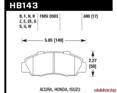Hawk Performance Blue 9012 Front - HB143E.680