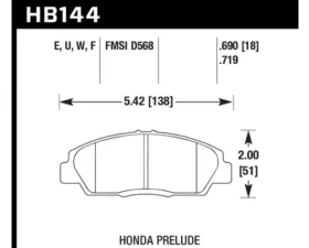 Hawk Performance DTC-70 Honda Prelude Front 1992-1996