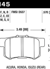 Hawk Performance HPS 5.0 Rear                                     - HB145B.570 - Image 2