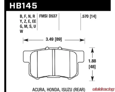 Hawk Performance HPS 5.0 Rear - HB145B.570