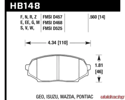 Hawk Performance DTC-30 Mazda Miata Front 1990-1993 - HB148W.560