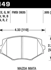 Hawk Performance Black Mazda Miata Front                                     - HB149M.505 - Image 2