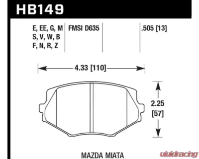Hawk Performance Black Mazda Miata Front - HB149M.505