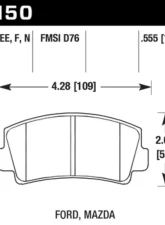 Hawk Performance Blue 9012 Mazda RX-7 Front 1979-1985                                     - HB150E.555 - Image 2