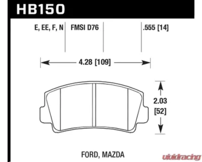 Hawk Performance Blue 9012 Mazda RX-7 Front 1979-1985 - HB150E.555