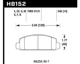 Hawk Performance HPS Mazda RX-7 Front 1984-1991 1.3L 2-Cyl
