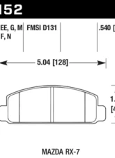 Hawk Performance HP Plus Mazda RX-7 Front 1984-1991 1.3L 2-Cyl                                     - HB152N.540 - Image 2