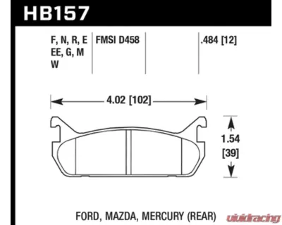Hawk Performance DTC-30 Rear - HB157W.484