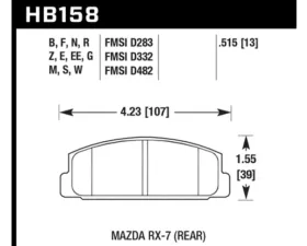 Hawk Performance Blue 9012 Rear