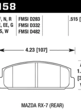 Hawk Performance Blue 9012 Rear                                     - HB158E.515 - Image 2