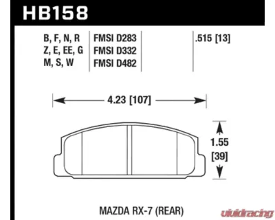Hawk Performance Blue 9012 Rear - HB158E.515