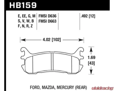 Hawk Performance DTC-30 Rear - HB159W.492