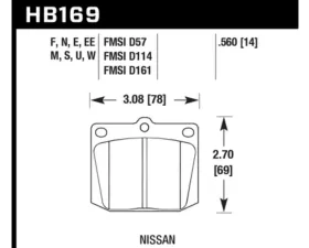 Hawk Performance Blue 9012 Toyota Pickup Front 1976-1983