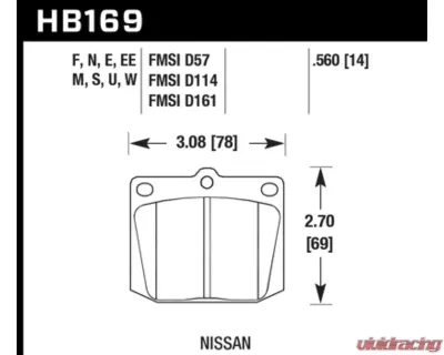 Hawk Performance Blue 9012 Toyota Pickup Front 1976-1983 - HB169E.560