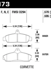Hawk Performance HPS Chevrolet Corvette Front 1984-1987                                     - HB173F.570 - Image 2