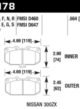 Hawk Performance HPS Nissan 300ZX Front 1989-1996                                     - HB178F.564 - Image 2