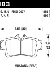 Hawk Performance HP Plus Ford Mustang Rear                                     - HB183N.585 - Image 2
