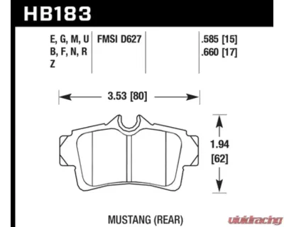 Hawk Performance HP Plus Ford Mustang Rear - HB183N.585