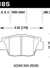 Hawk Performance HP Plus Acura NSX Rear                                     - HB185N.590 - Image 2