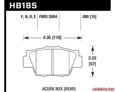 Hawk Performance HP Plus Acura NSX Rear - HB185N.590