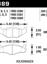 Hawk Performance HP Plus Volkswagen Front                                     - HB189N.595 - Image 2