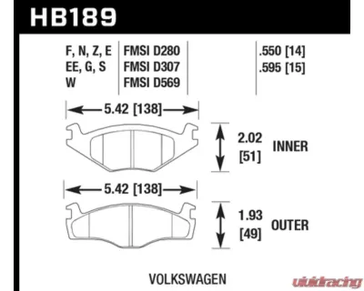 Hawk Performance HP Plus Volkswagen Front - HB189N.595