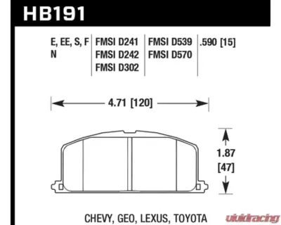 Hawk Performance HP Plus Front - HB191N.590