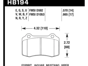 Hawk Performance Blue 9012 Front - HB194E.665 - Image 4