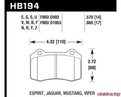 Hawk Performance HPS Front - HB194F.665