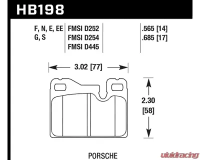 Hawk Performance HPS 5.0 Porsche - HB198B.685