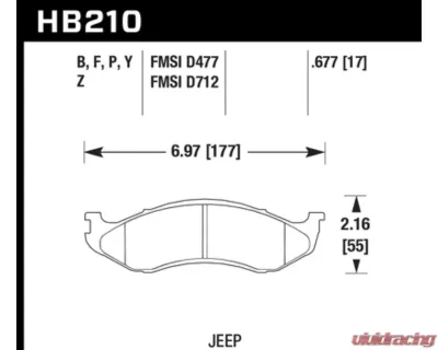 Hawk Performance LTS Jeep Front - HB210Y.677