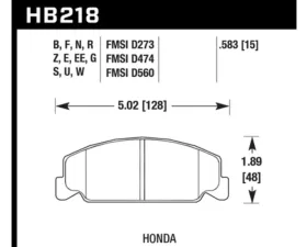 Hawk Performance HPS Honda Front