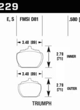 Hawk Performance Blue 9012 Race Front Brake Pads Triumph Stag | TR8 1970-1981                                     - HB229E.580 - Image 2