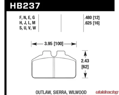 Hawk Performance Black - HB237M.625