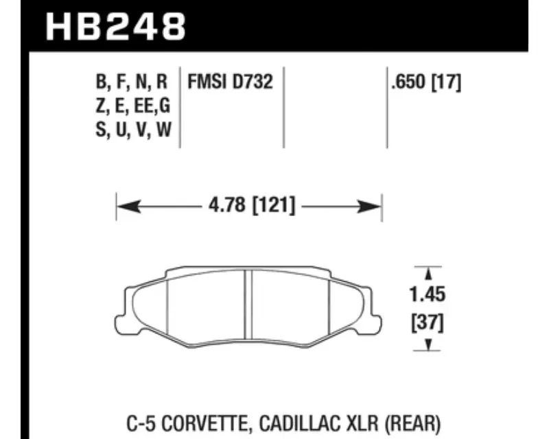 Hawk Performance DTC-60 Rear - HB248G.650