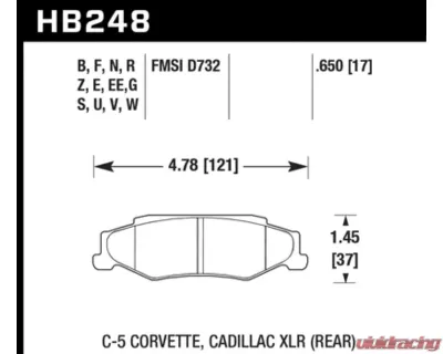 Hawk Performance DTC-30 Rear - HB248W.650
