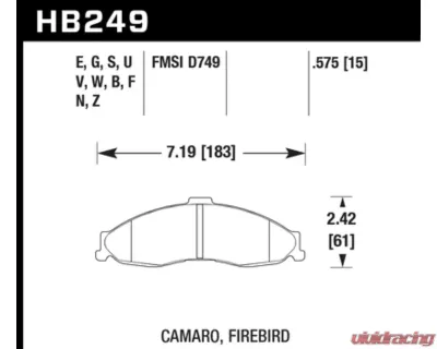Hawk Performance HPS 5.0 Front - HB249B.575